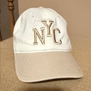 Mighty Fine Cream Baseball Cap with Interior Label NYC Hat